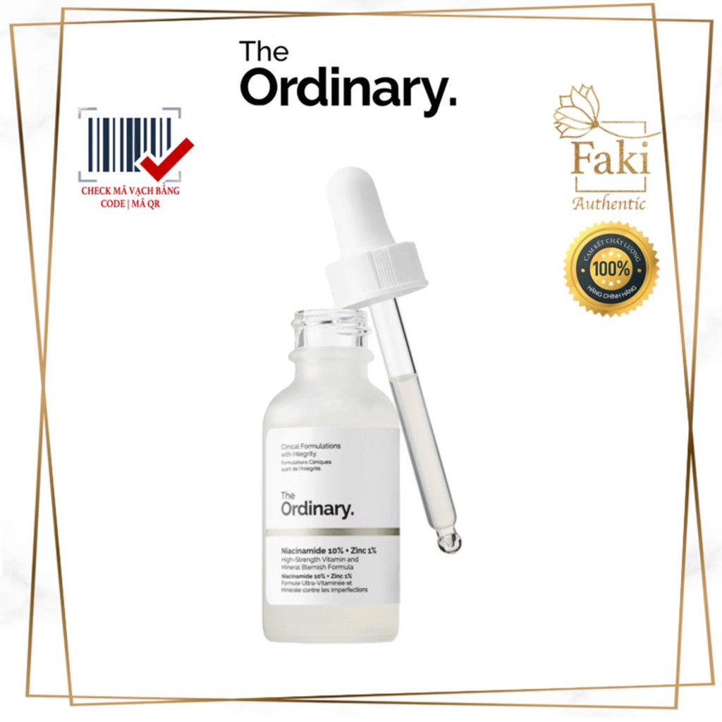 [Bill hãng] The Ordinary Niacinamide 10% + Zinc 1% - Serum The Ordinary kiềm dầu, giảm mụn 30ml